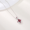 LCB7003银镀18K白金蛋形培育红宝宫廷风莫桑钻项链主石8*6mm/1.5ct 6